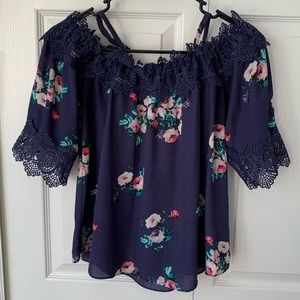 Floral off-the-shoulder blouse